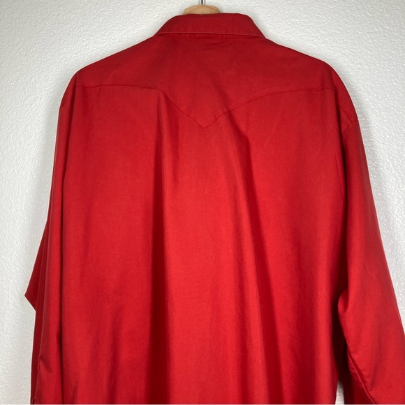 Red Rider Men's Western Shirt Button Down XXL Red Rodeo Snap Buttons Cowboy - Picture 12 of 15